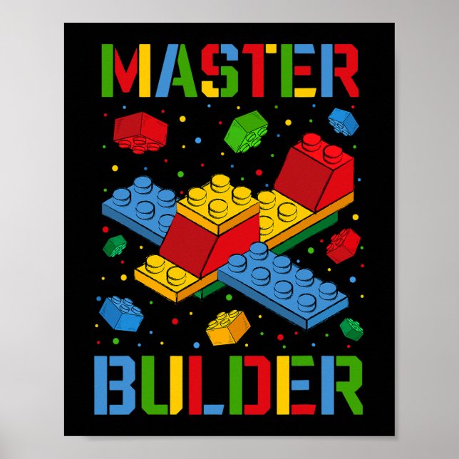 Master Builder Kids Building Blocks Brick Builder Poster (Front)