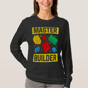 Master Builder Kids Building Blocks Brick Toy Mast T-Shirt