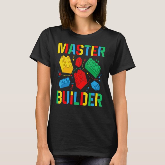 Master Builder Kids Building Blocks Brick Toy Mast T-Shirt (Front)