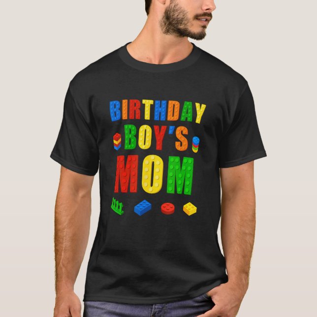 Master Builder Mum Birthday Boy Building Bricks Bl T-Shirt (Front)