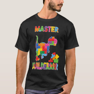 Master Builder Rex Building Block For Kids Men And T-Shirt