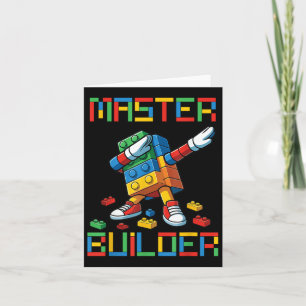 Master Builder Tee Dabbing Blocks Bricks Building  Card