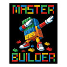Master Builder Tee Dabbing Blocks Bricks Building 