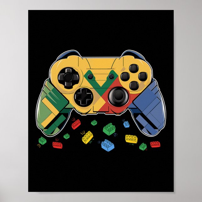 Master Builder Video Game Block Brick Building Kid Poster (Front)