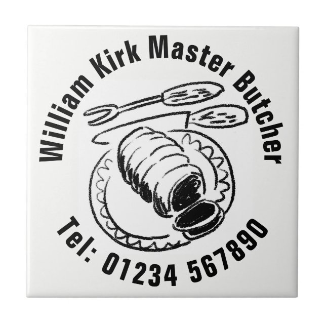 Master Butcher Butchers Shop Ceramic Tile (Front)