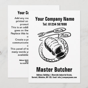 Master Butcher Cartoon Design Card