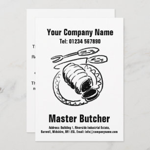 Master Butcher Cartoon Design Card