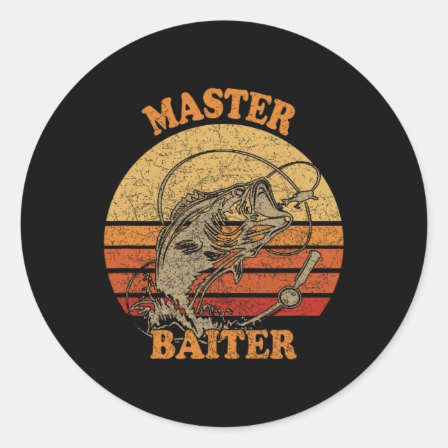 Master Byiter Funny Fishing  Classic Round Sticker (Front)