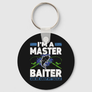 Master Byiter Shirt Funny Fishing Fisherman Fish Key Ring