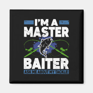 Master Byiter Shirt Funny Fishing Fisherman Fish Magnet