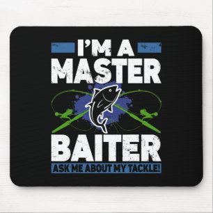 Master Byiter Shirt Funny Fishing Fisherman Fish Mouse Pad