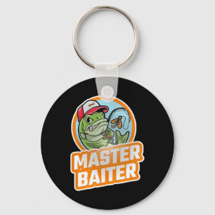 Master Byiter Vintage B Fishing Funny Angler 1 Key Ring