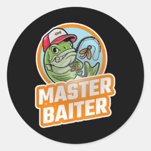 Master Byiter Vintage Byss Fishing Funny Angler 1 Classic Round Sticker