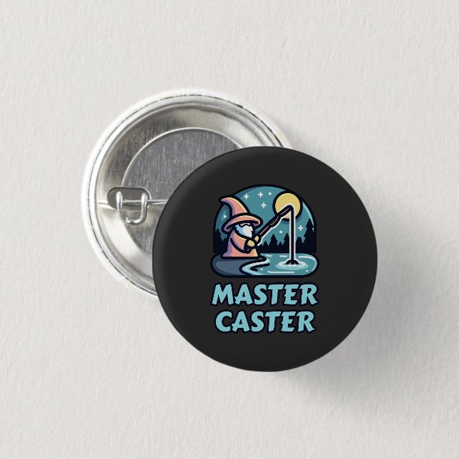 Master Caster Fantasy Fishing 3 Cm Round Badge (Front & Back)