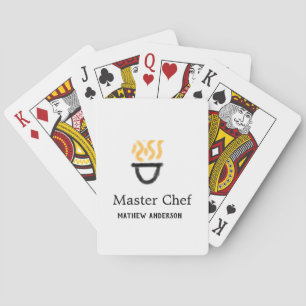 Master chef add name black pan yellow fire fume co playing cards