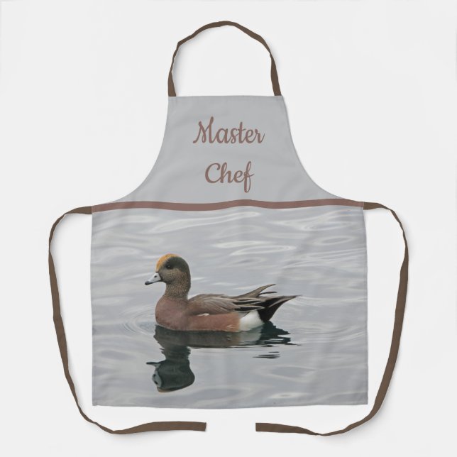 Master Chef Duck Photo Background Nature Lover Apron (Front)