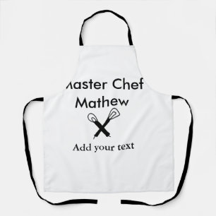 Master chef kitchen bakery cook add text name cutl apron