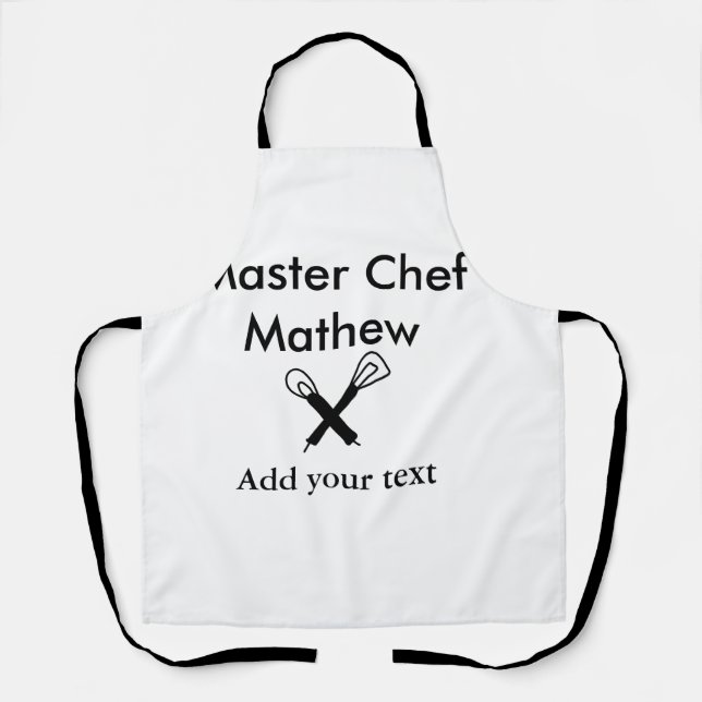 Master chef kitchen bakery cook add text name cutl apron (Front)