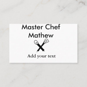 Master chef kitchen bakery cook add text name cutl business card