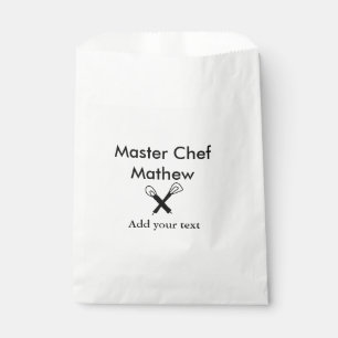 Master chef kitchen bakery cook add text name cutl favour bag