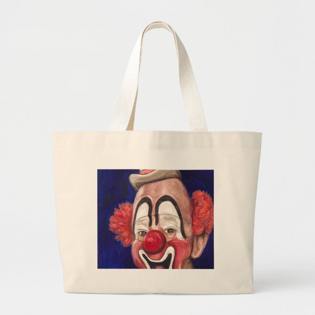 Master Clown Lou Jacobs Large Tote Bag (Front)