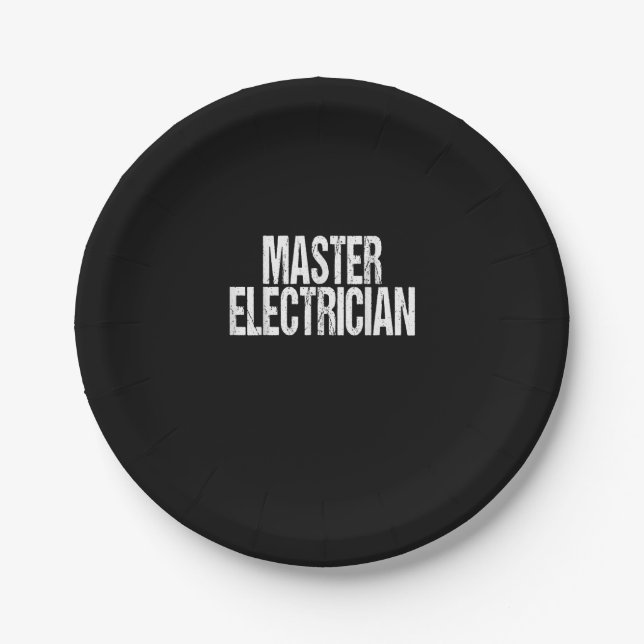 Master Electrician Event Equipment Setup Team Paper Plate (Front)