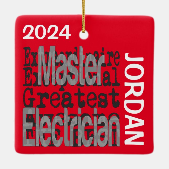 Master Electrician Extraordinaire CUSTOM Ceramic Ornament (Back)