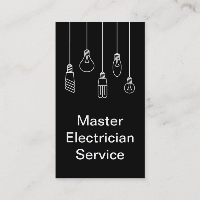 Master Electrician Modern Vertical Business Card (Front)