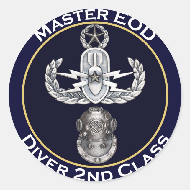 Master EOD 2nd Class Diver Classic Round Sticker (Front)