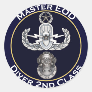 Master EOD 2nd Class Diver Classic Round Sticker