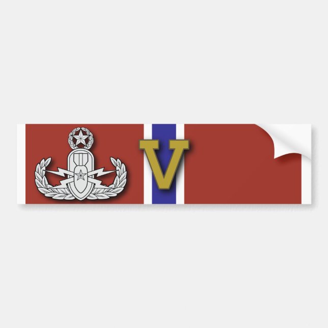Master EOD Bronze Star "V" Bumper Sticker (Front)