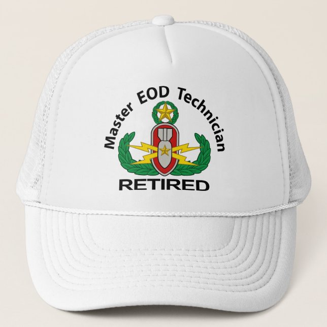 Master EOD in colour Retired Trucker Hat (Front)