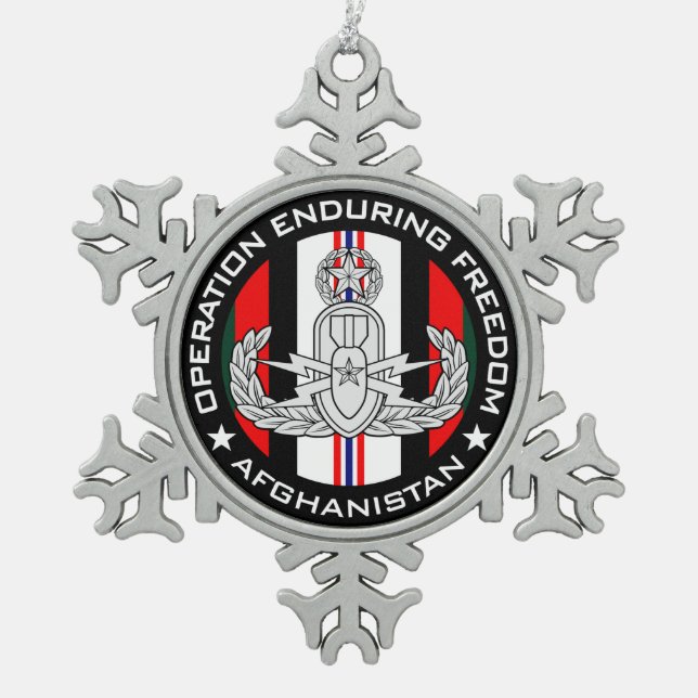 Master EOD OEF Snowflake Pewter Christmas Ornament (Front)