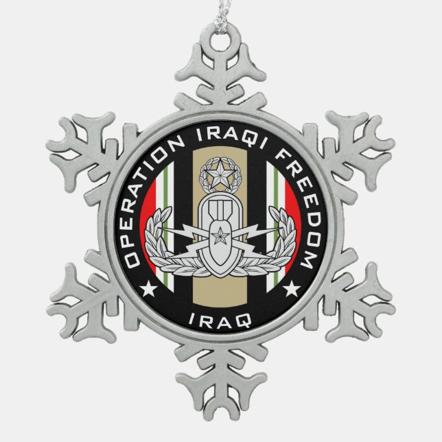 Master EOD OIF Snowflake Pewter Christmas Ornament (Front)