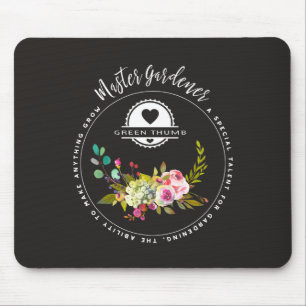Master Gardener, Gardening Gifts. Green Thumb Mouse Pad