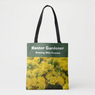 Master Gardener Growing With Purpose Yellow Floral Tote Bag