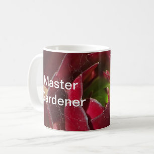 Master Gardener Red Succulent Macro Close‑Up Photo Coffee Mug