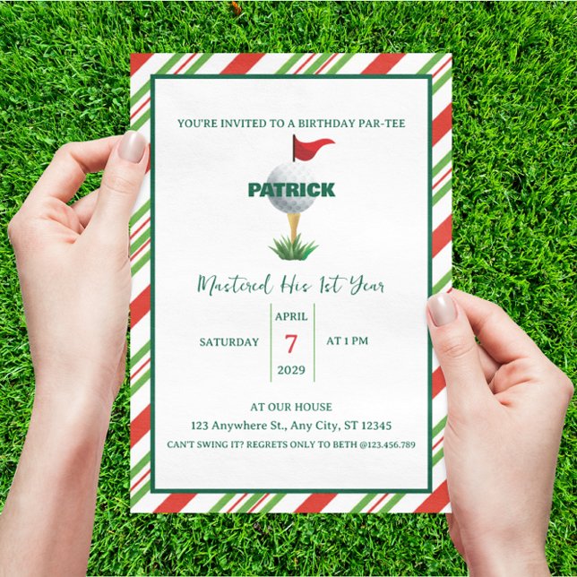 Master Golf Party Birthday First Birthday Invitation (Creator Uploaded)