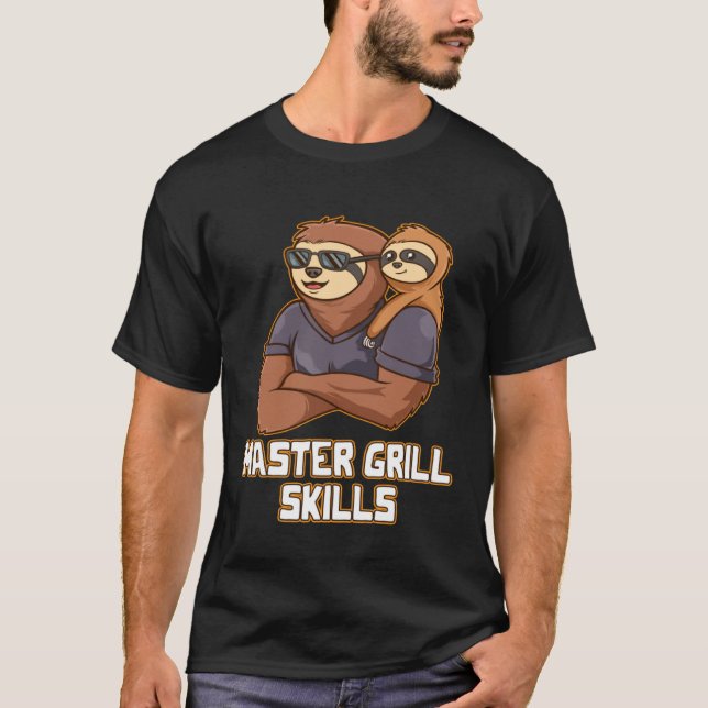 Master Grill Skills Foodie Daddy Food  Dad Chef Gr T-Shirt (Front)