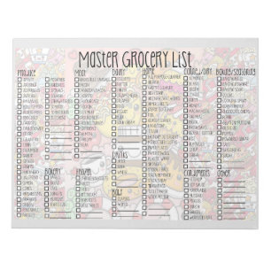 Master Grocery List Pad