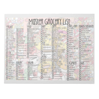 Master Grocery List Pad