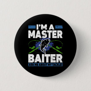 Master Iter Shirt Funny Fishing Fisherman Fish 6 Cm Round Badge