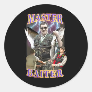 Master Iter Vintage B Fishing Funny Angler Classic Round Sticker