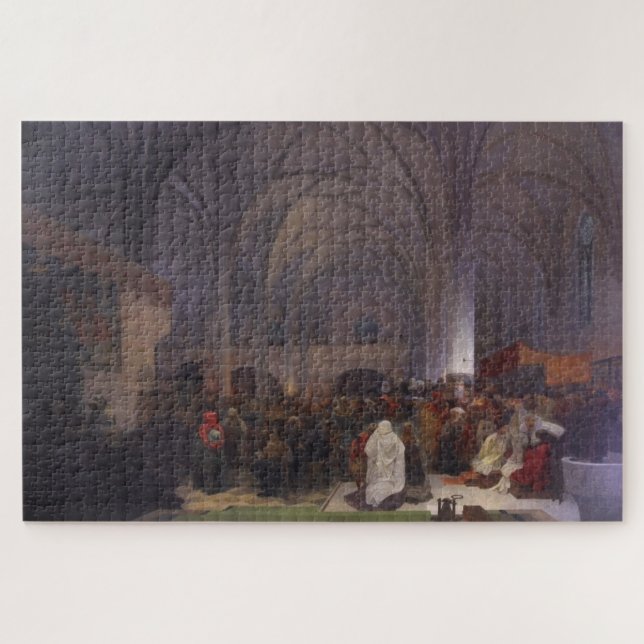 Master Jan Hus Preaching - Alphonse Mucha Jigsaw Puzzle (Horizontal)