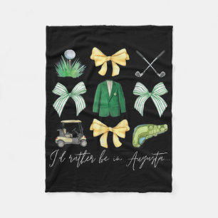 Master Lets Partee Golf Tournament Coquette Bow Wo Fleece Blanket
