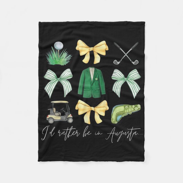 Master Lets Partee Golf Tournament Coquette Bow Wo Fleece Blanket (Front)