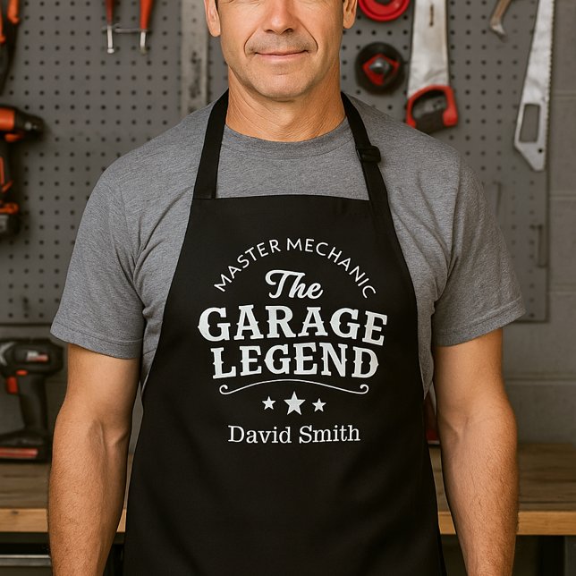 Master Mechanic Garage Legend with Custom Name Apron (Custom Name Master Mechanic Garage Legend Apron)