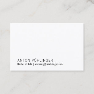 master minimal reduced business card