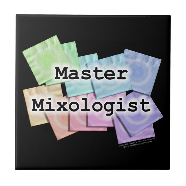 Master Mixologist Bartender Coaster Tile (Front)
