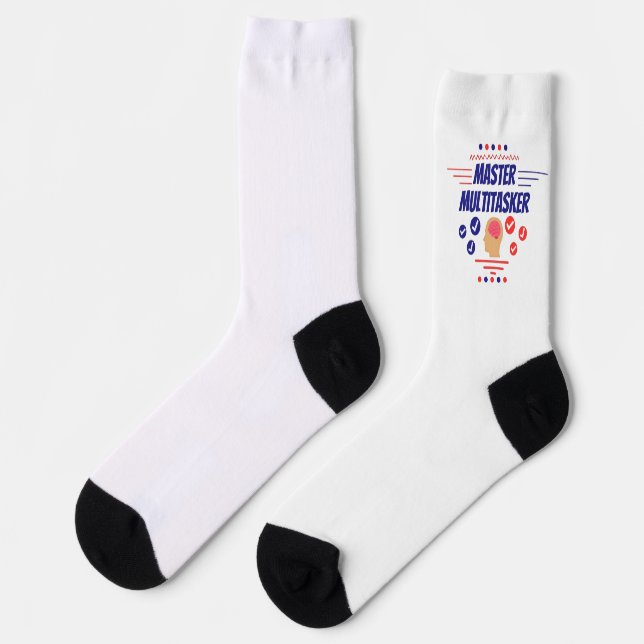 Master Multitasker Funny Statement Socks (Left)